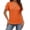 Orange, variant on Women's Eyelet Shirts Rolled Short Sleeve Henley Tops Summer Causal Button Boho Vacation Blouses Orange L