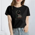 thumbnail image 2 of TSADFHJI Womens Winter Tops Plus Size Cat Print T Shirt L Grey, 2 of 5
