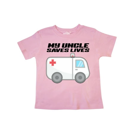 

Inktastic My Uncle Saves Lives- Ambulance Gift Toddler Boy or Toddler Girl T-Shirt