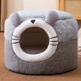 thumbnail image 3 of Cute Cat Bed Pet Dog House Winter Cat Villa Sleep Kennel Removable Warm Nest Enclosed Tents Cave Sofa Pet Supplies Accessory ShopWise Round, 3 of 9