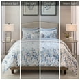 thumbnail image 4 of Madison Park Essentials Ensemble Douillet pour Lit en Sac Couette Réversible avec Ensemble de Draps Complet - Housse Toutes Saisons à Imprimé Botanique Moderne, Taies d'Oreiller, Coussin Décoratif, Grand Lit (90"x90 Pouces), Bleu 8 Pcs, 4 of 4