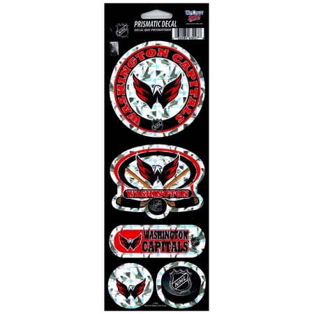 Wincraft Washington Capitals Prismatic 4"x11" Shiny Decals Sticker Sheet
