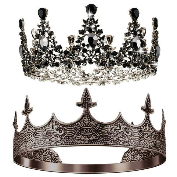 Accesorios de vestuario Set de coronas de rey y reina de Sureio