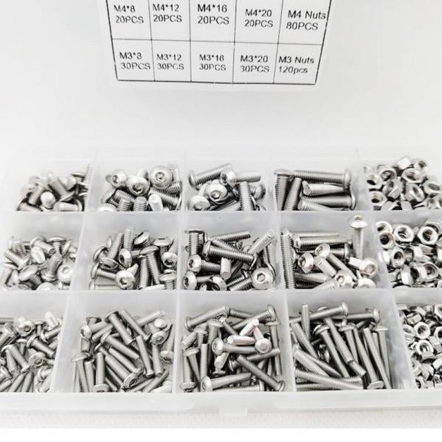 260 piezas de tornillos hexagonal tuercas de perno conjunto surtido, tamaño de rosca M5 M6 de material acero inoxidable, cabeza avellanada de Yotijar Tornillo de cabeza hueca