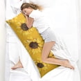 thumbnail image 4 of Boho Sunflower Body Pillow Cover – Soft & Breathable, Hidden Zipper, 20"x54", Vintage Floral Print with Butterflies & Bees – Gift for Side Sleepers, Pregnancy, Farmhouse Decor, 4 of 7
