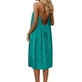 thumbnail image 2 of Neewe Robe Maxi pour Femmes Robes Amples Été Décontracté Uni Col Licou Sans Manches Dos Nu Robe d'Été Robe de Maison, 2 of 6