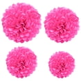 thumbnail image 3 of Bolas de papel con pompón Bewildely Rosa roja 14 pulgadas decoraciones de flores de papel, 3 of 6