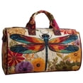 thumbnail image 6 of Christmas Hippie Camper Bus Quilted Duffel Bag, Floral Embroidery Large Capacity Weekender Travel Bag, Rainbow Strap Handheld Everyday Travel Sports Bag, 6 of 6