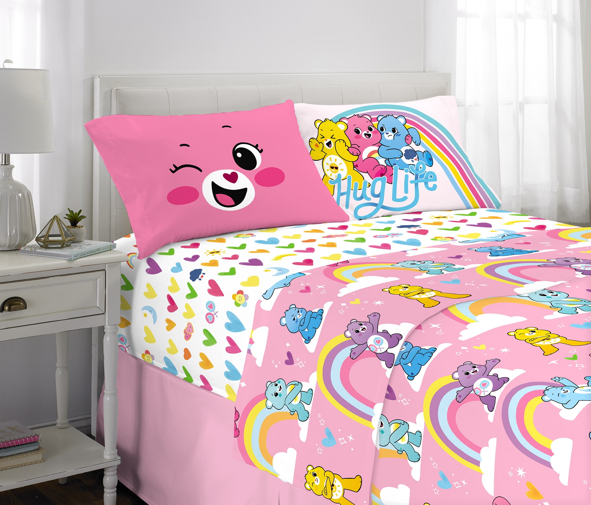 Care Bears Sheet Set, Kids Bedding, 4Piece Full Size