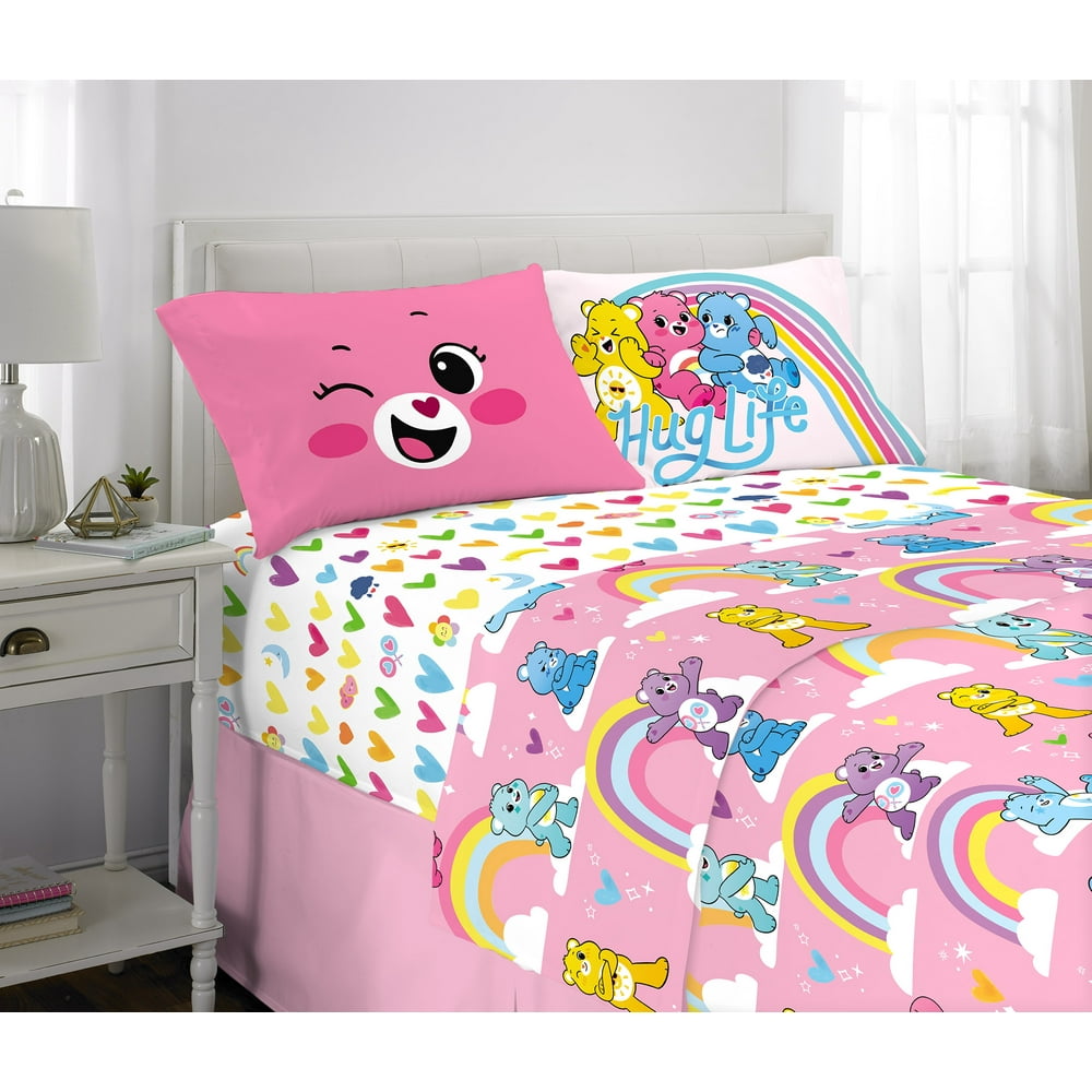 Care Bears Sheet Set, Kids Bedding, 4Piece Full Size