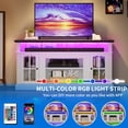 thumbnail image 5 of Dextrus Farmhouse LED TV Stand for TVs up to 65'', Wood TV Media Console Entertainment Center for Living Room, White, 5 of 9