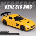 thumbnail image 1 of Diecast 1:32 Mercedes Benz SLS AMG Alloy Super Sports Car Model Simulation Sound And Light Toy Holiday Gift For Friends Collect Yellow, 1 of 6