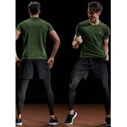 NELEUS Mens Dry Fit Mesh Athletic Shirts 3 Pack,Black+Gray+Olive Green,US Size 2XL