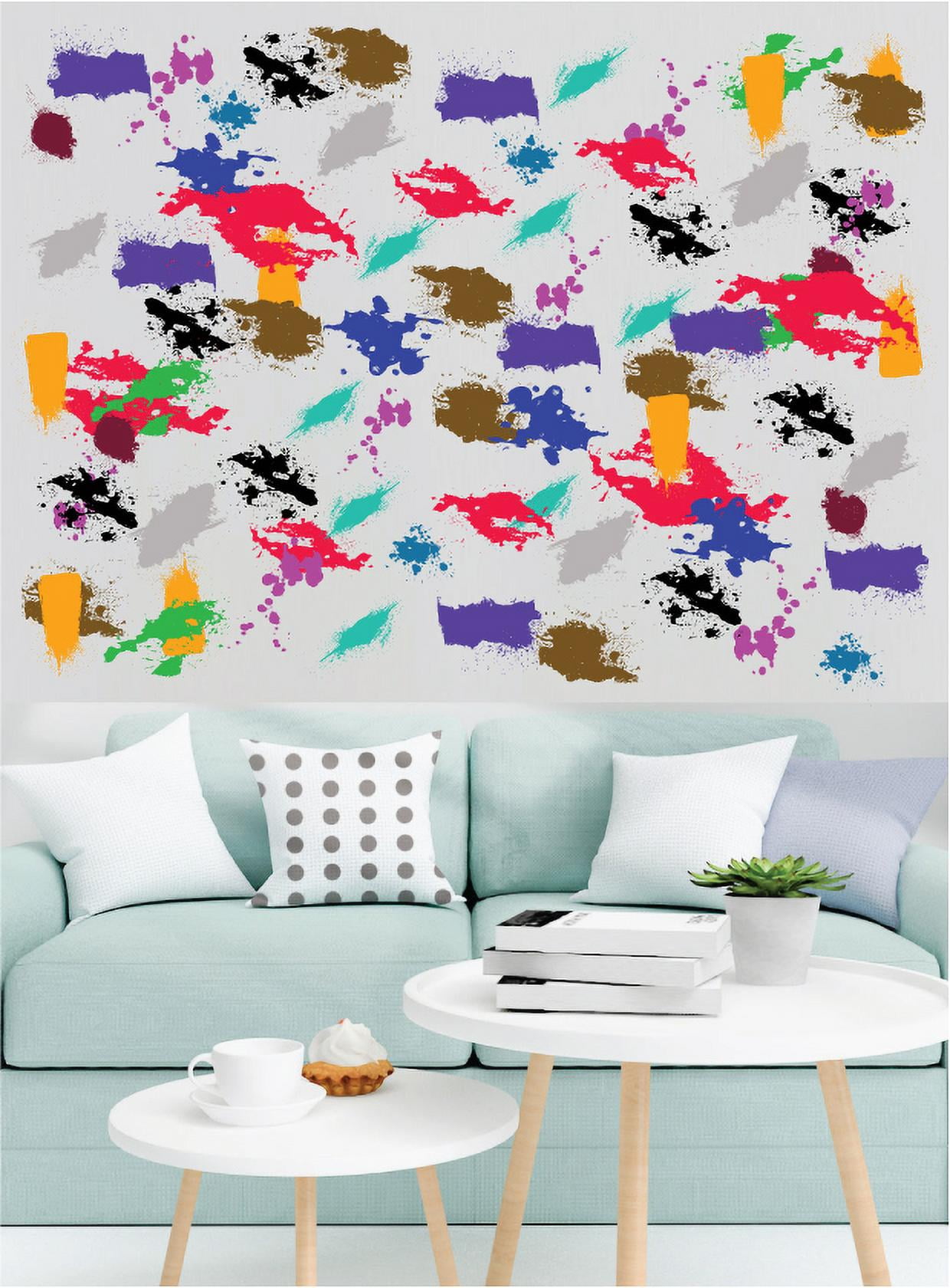 80 pcs Multicolor Paint Wall Decal Splatter and Splotches Wall Sticker