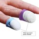 thumbnail image 3 of Protector de dedo de dedal para costura, Protector de dedo antiadherente de goma de silicona para costura casera hecha a mano, manualidades DIY de retales, 6 uds., 3 of 5