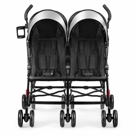 Airfind Foldable Twin Baby Double Stroller Ultralight Umbrella Kids Stroller, Black, Adjustable backrest in three different positions