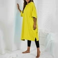 thumbnail image 2 of Elainilye Fashion Robes for Women and Men Unisex Bathrobe Casual Solid Color Long Sleeve Robes Pajamas Nightgown,Yellow, 2 of 4