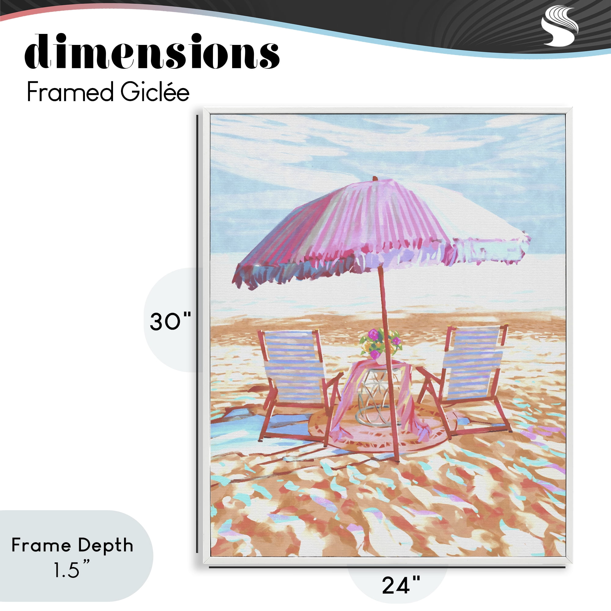 Stupell Industries Seaside Summer Picnic For Two White Framed Giclee Art, design by Ziwei Li