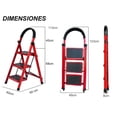 thumbnail image 2 of Escalera Plegable Tipo Tijera 3 Peldaños Antiderrapante Rojo CJR, 2 of 11