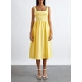 thumbnail image 2 of Faithtur Femmes Été Midi Robe Cami Sans Manches Dos Nu Couleur Haute Taille Robe de Soirée, 2 of 9