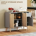 thumbnail image 4 of HOMCOM Buffet Armoire de Rangement avec Tiroir, Gris et Bois Naturel, 4 of 10