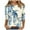 Navy, variant on Frostluinai Going Out Tops for Women 3/4 Sleeve Round Neck Comzy T Shirts Casual Floral Graphic Tunic Shirts Trendy Fall Pullover Gifts