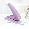 thumbnail image 2 of Single Hole Punch, 1/4 Inch Handheld Puncher with 20 Sheet Capacity, Non-Slip Base for Paper Crafting and Office Use, Purple, 2 of 7