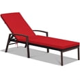 thumbnail image 4 of Tumbona en Ratán Regulable Costway para Patio Silla Reclinable de Exterior con Cojín Rojo 193 x 61 x 36-96 cm, 4 of 4