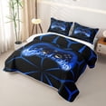 thumbnail image 3 of meiyoeat Gamer Controller Print Twin Quilt Set for Men Boys, Black Blue Flame Gamepad Twin Coverlet Set, 2-Piece, 3 of 7
