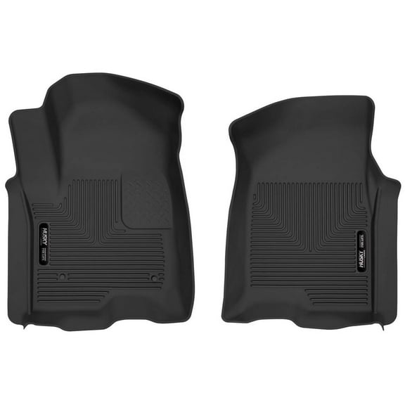 Husky Liners 54101 X-Act Contour Floor Liners Fits 2019-2026 Chevy Silverado & GMC Sierra 1500 Crew Cab w/wo Storage Box, 2500/3500 2020-2026 Crew & Double Cab | Front Row 2pc Black