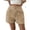 Khaki, variant on Women's Floral Jacquard Shorts High Waisted Wide Leg Casual Pants Summer Fashion Jeans with Pockets