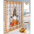 thumbnail image 4 of Fall Shower Curtain Pumpkin Gnome Bathroom Curtains with Hooks, Waterproof Fabric Orange Maple Leaves Plaid Wood Thanksgiving Bath Shower Curtains Set for Bathroom Bathtubs Decor 72x84 Inch, 4 of 7