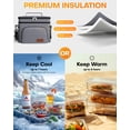 thumbnail image 2 of HOTOR Insulated Lunch Box for Men and Women, Portable Soft Cooler Bag with 4 Pockets, Adjustable Shoulder Strap, Light Gray, 2 of 6