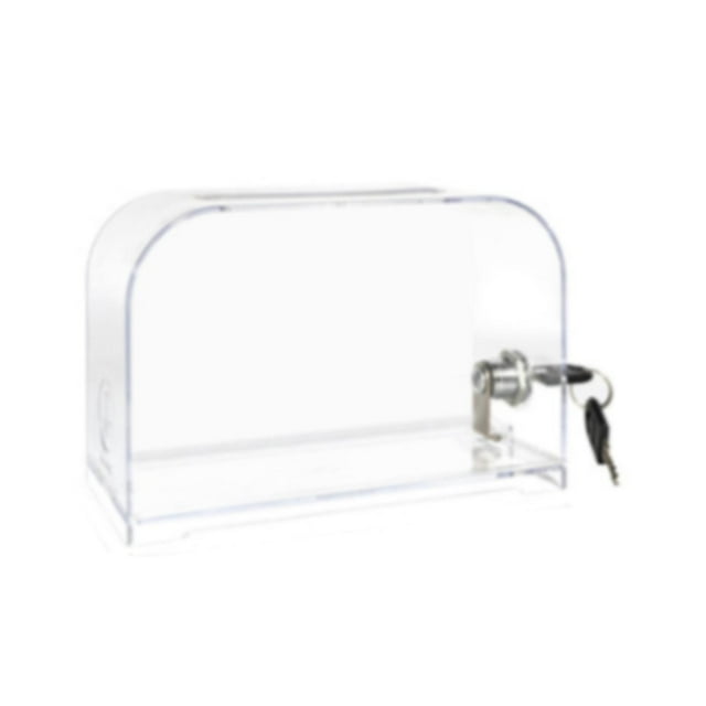 Rongfmy Acrylic Tip Jar Clear Storage Container for Raffle Ticket Charity Restaurant Large