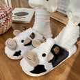 thumbnail image 6 of Cute Cow Print Slippers, Plush House Shoes, Non-Slip, Warm, Indoor, 6 of 10