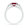 thumbnail image 2 of Angara Natural 1.25 Ct. Ruby with Diamond Classic Ring in Sterling Silver for Women (Ring Size: 10), 2 of 10