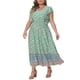 thumbnail image 5 of Vestido Plus Size Agnes Orinda para Mujeres, Vestidos Florales Boho, Vestido de Verano con Cuello en V y Mangas con Volantes, Vestido de Playa de Corte Suelto 4X Verde Menta, 5 of 8