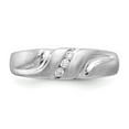 thumbnail image 4 of Solid 14k White Gold Diamond Men's Ring Band Size 9 (.105 cttw.), 4 of 6
