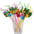 thumbnail image 1 of 50 pajitas de árbol de coco, suministros de decoración de fiesta hawaiana para cóctel de playa Luau LingWen 1327537067344, 1 of 5