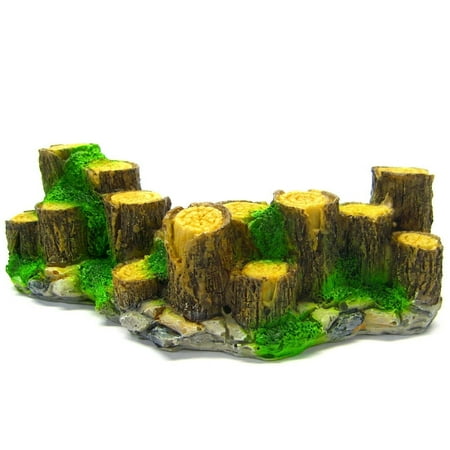 wood fence aquarium ornament