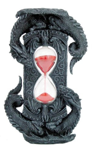 NEW Black Dual Dragon Sand Timer Hourglass Gothic Mythical Medieval Gift 8258 