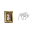 thumbnail image 1 of Siruishop Cadre Photo en Résine Support d'Exposition de Cartes Affiche devant en Verre Cadre Photo Statue de Taureau Ornement Jolie Collection Moderne Sculpture de Taureau en Résine Figurine Abstraite pour Bureau Table Mur, 1 of 8