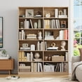 thumbnail image 4 of Bookshelf and Bookcase, 6-Tier Double Wide Bookshelves,Freestanding Display Storage Shelves, Tall Bookcases for Home Decor Bedroom, Living Room, Home Office,White, 4 of 7