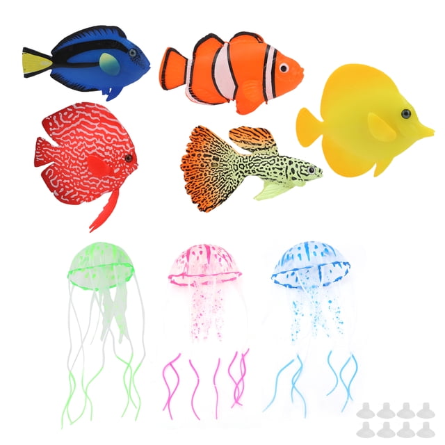 Peces falsos, peces artificiales brillantes, accesorios para peceras falsas, decoración de acuario fiel a su promesa