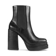 thumbnail image 2 of WILD PAIR Womens Black 1-3/4" Double Platform Padded Goring Ohara Round Toe Block Heel Zip-Up Chelsea 9.5 M, 2 of 3