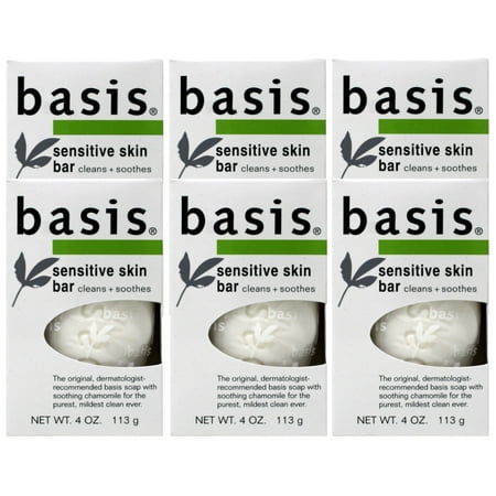 Basis Sensitive, Skin Bar Soap 4 Oz, 6 Pack