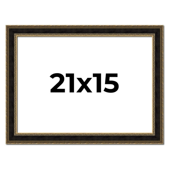 21x15 Frame Gold Antique Vintage Sold Wood Picture Frame | 1.75 Inch Moulding Width | Interior