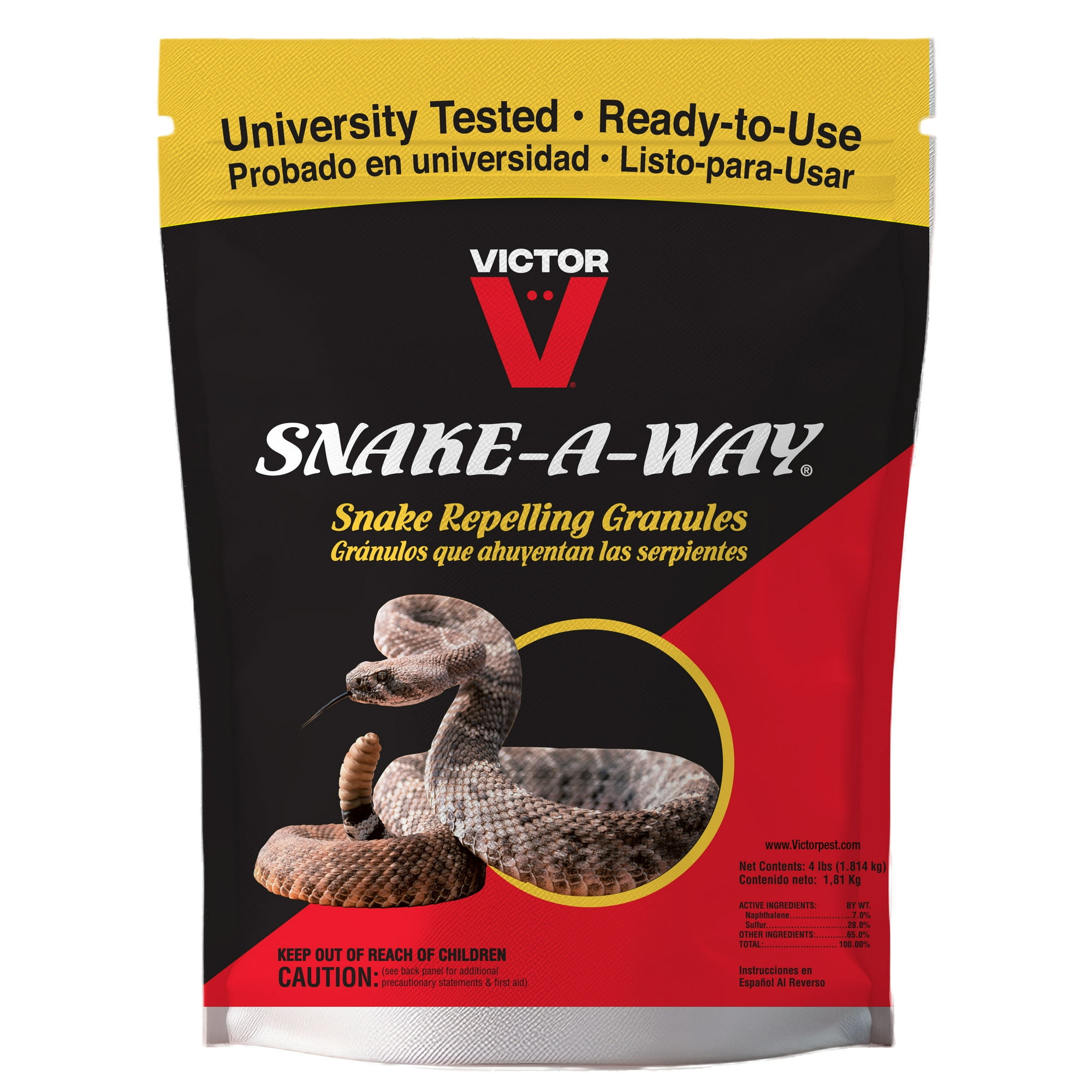 Victor Snake-A-Way Outdoor Snake Repellent Granules for Yard, 4 lb Bag, Lasts 2-3 Months