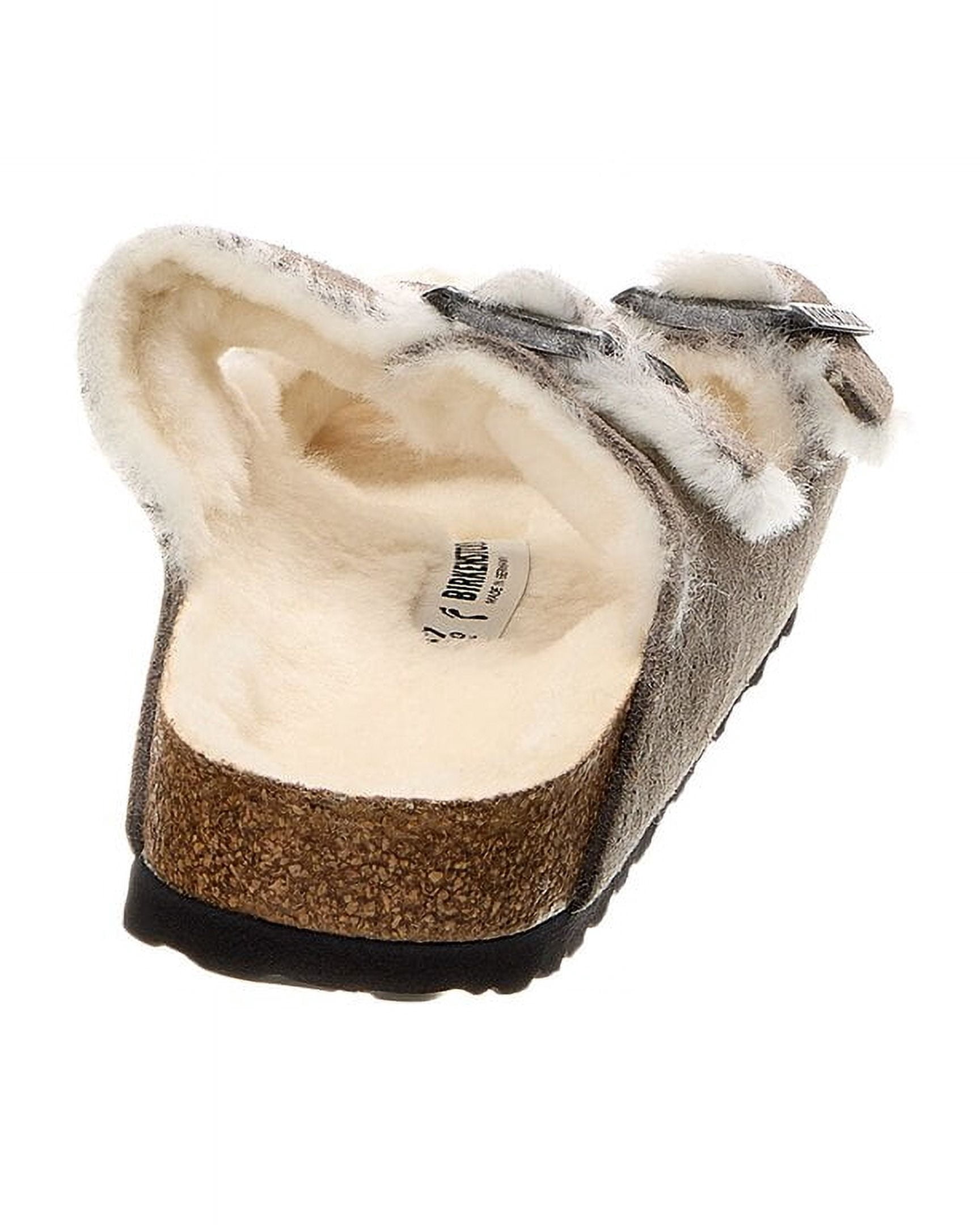 BIRKENSTOCK Womens Gray Mixed Media Contoured Footbed Arizona Open Toe Wedge Buckle Leather Slide Sandals Shoes 40