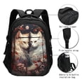 thumbnail image 3 of Daiia Flower Cat Couple Pattern USB Charging Backpack for Men and Women, Anti-Theft Backpack,Travel Backpack,School Backpack,College Backpack,Laptop Backpack, 3 of 7